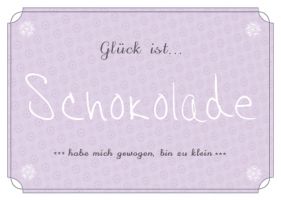Postkarte Schokolade, Postkarte Glück, Glückspostkarte