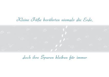 Trauerkarte Kind Kleine Füße blau von Wolkenplatz