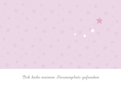 Trauerkarte Kind Sternenplatz rosa von Wolkenplatz
