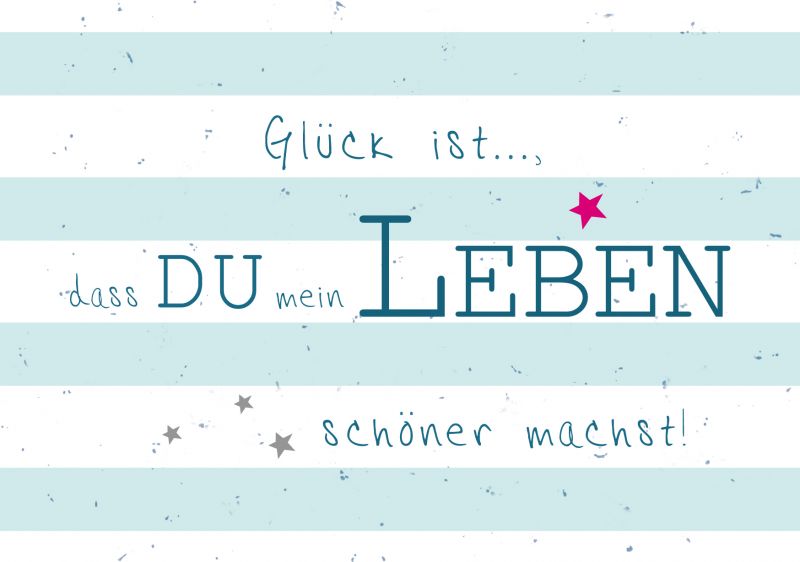 Postkarte Du bist mein Leben Glück ist Wolkenplatz