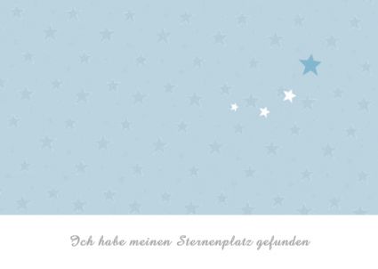 Trauerkarte Kind Sternenplatz blau von Wolkenplatz