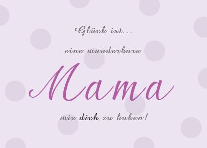 Postkarte Mama von Glück ist, Glückskarten, Lütt Stina, Wolkenplatz